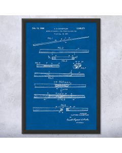 Two Piece Pool Cue Framed Patent Print