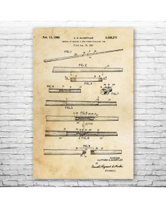 Two Piece Pool Cue Patent Print Poster