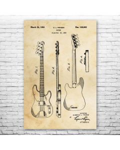 Bass Guitar Patent Print Poster