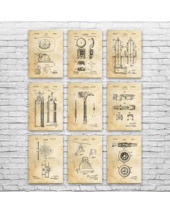Fire Fighting Patent Posters Set of 9