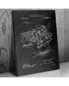 Motorcycle Side Car Canvas Patent Art Print Gift
