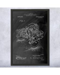 Motorcycle Side Car Framed Patent Print