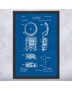 Fire House Alarm Bell Patent Framed Print
