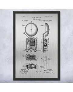 Fire House Alarm Bell Framed Patent Print