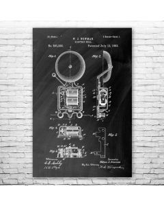 Fire House Alarm Bell Poster Patent Print