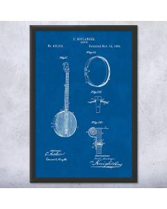 Banjo Framed Patent Print