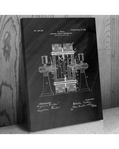Tesla Electric Circuit Controller Canvas Patent Art Print Gift