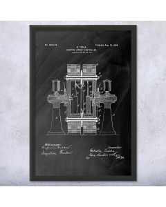 Tesla Electric Circuit Controller Framed Patent Print