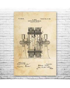 Tesla Electric Circuit Controller Poster Patent Print