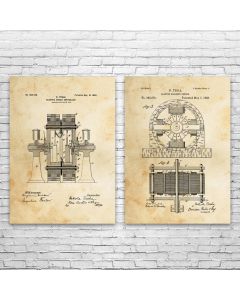 Nikola Tesla Inventions Posters Set of 2