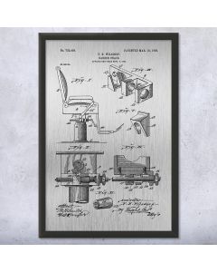 Barber Chair Framed Patent Print