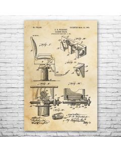 Barber Chair Patent Print Poster