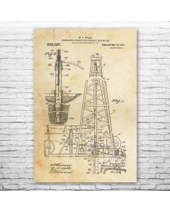 Oil Drilling Rig Patent Print Poster