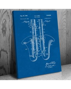 Bass Clarinet Canvas Patent Art Print Gift