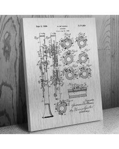 Clarinet Canvas Patent Art Print Gift