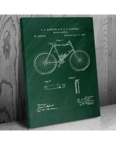 Bicycle Canteen Canvas Patent Art Print Gift