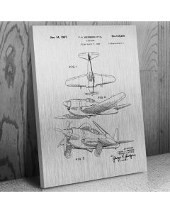 WW2 Fighter Airplane Patent Canvas Print