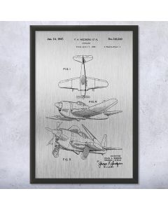 WW2 Fighter Airplane Framed Patent Print
