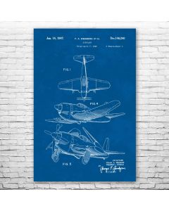 WW2 Fighter Airplane Poster Patent Print