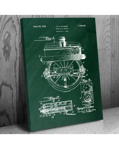 Gyrocompass Gyroscopic Compass Canvas Patent Art Print Gift