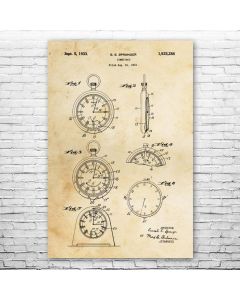 Clock Face Patent Print Poster