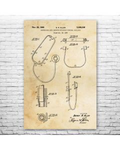 Binaural Stethoscope Poster Patent Print