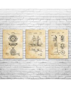 Nautical Sailing Posters Set of 3