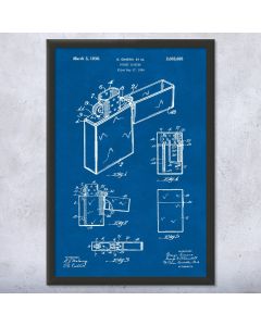 Pocket Lighter Patent Framed Print