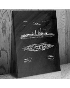 War Ship Canvas Patent Art Print Gift