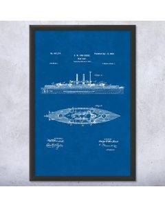 Navy Battle Ship Patent Framed Print