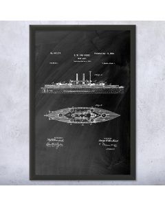 Navy Battle Ship Framed Print