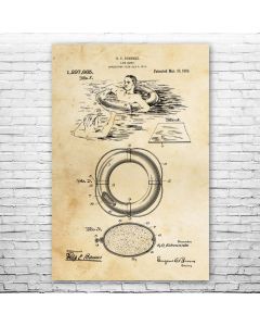 Swimming Rescue Patent Print Poster