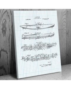 Submarine Boat Patent Canvas Print