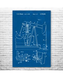 Oil Well Pump Jack Poster Patent Print