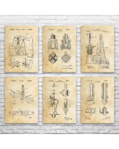 Oil Drilling Patent Posters Set of 6