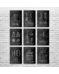 Oil Drilling Patent Posters Set of 9