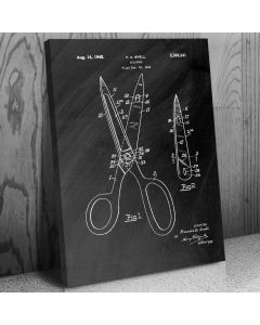 Scissors Canvas Patent Art Print Gift