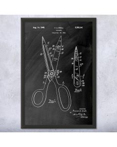 Scissors Framed Patent Print