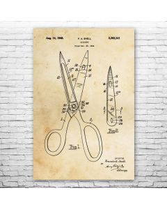 Scissors Patent Print Poster