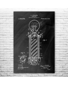 Barber Pole Patent Print Poster