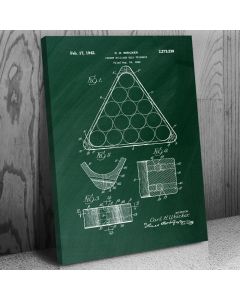 Billiards Pool Ball Triangle Canvas Patent Art Print Gift