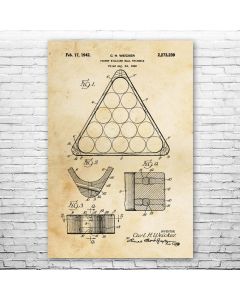 Pool Rack Patent Print Poster