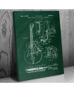 Gibson Guitar Magnetic Pickup Canvas Patent Art Print Gift, Guitar Art, Gibson, Electric Guitar, Magnetic Pickup, Guitar Player Gift, Guitarist Gift
