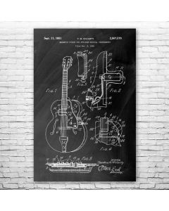 Guitar Magnetic Pickup Patent Print Poster