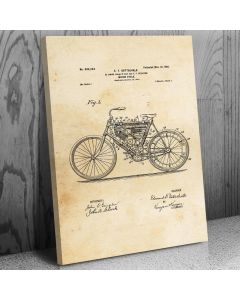 Motor Cycle Canvas Patent Art Print Gift