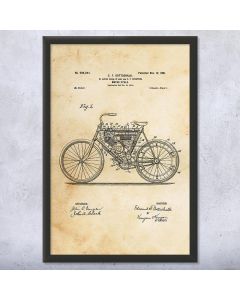 Motorcycle Framed Patent Print