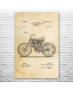 Motorcycle Poster Patent Print