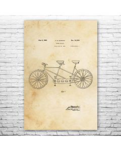 Tandem Bike Patent Print Poster
