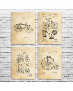 Bicycle Patent Posters Set of 4