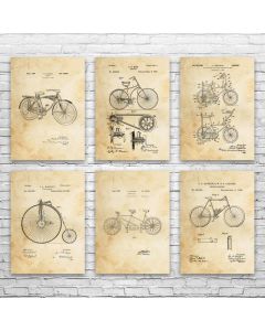 Bicycle Patent Posters Set of 6
